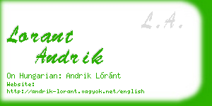 lorant andrik business card